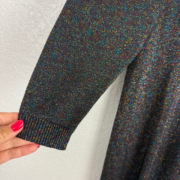 Lane Bryant NWT Glitter Metallic Stretchy Festive Long Sleeve Black Dress 14/16 - Picture 9 of 11